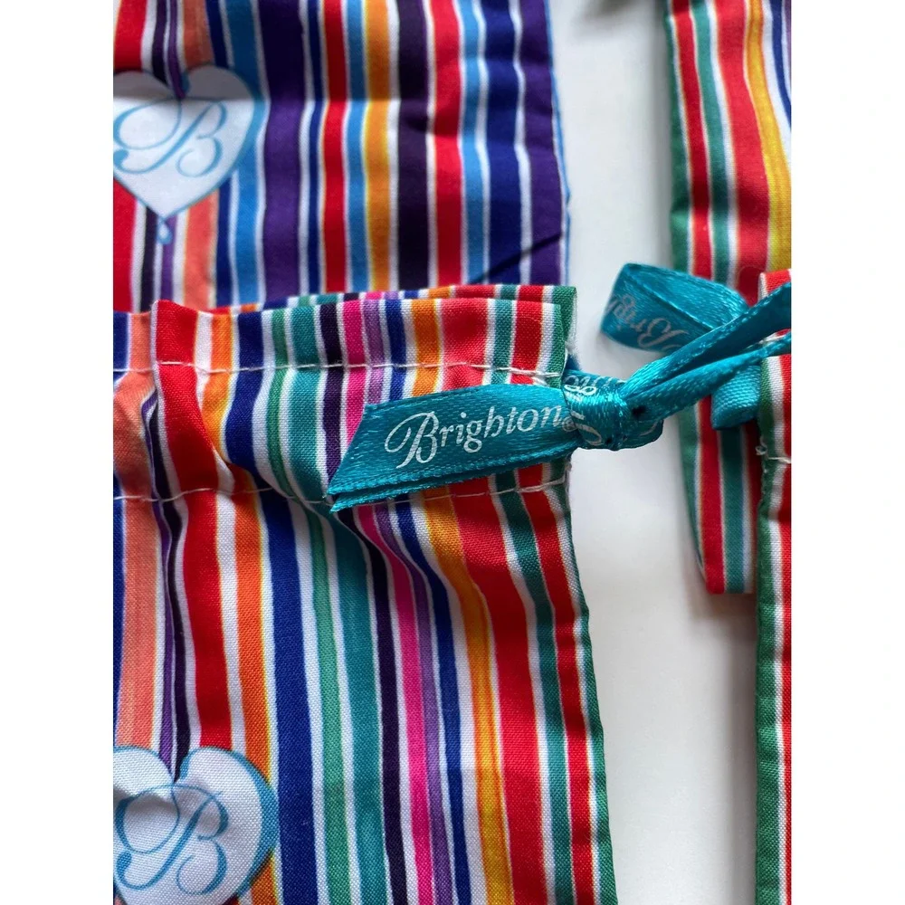 Brighton Jewelry Pouches Rainbow Stripe Set of 6 Like New Rainbow Necklace ring